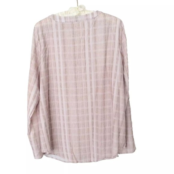 Misslook Beige Striped Cotton Blouse Tunic Top Size Large NWOT - Picture 5 of 8